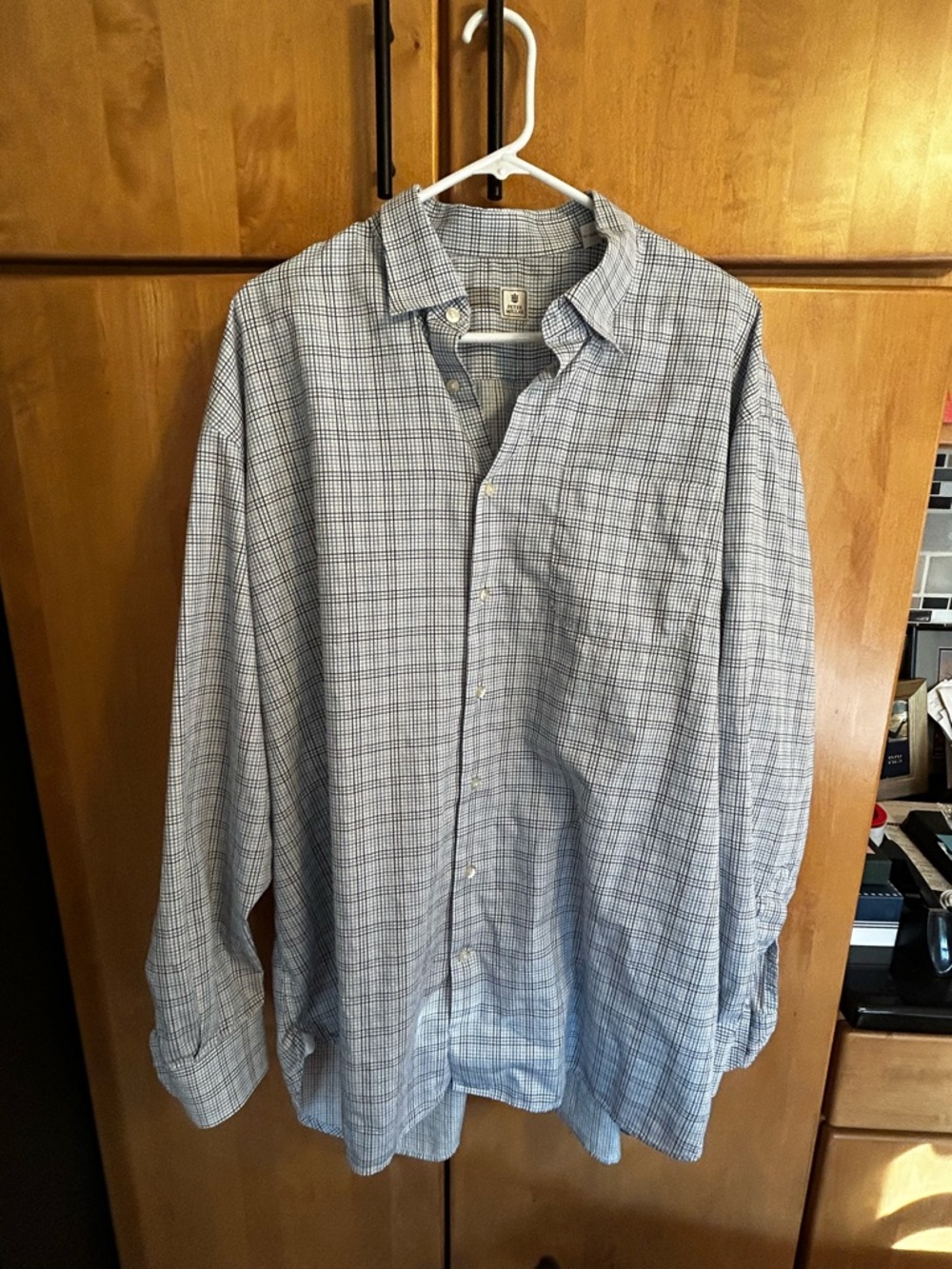 Men’s Peter Millar Classic Blue Plaid Button Shirt -Size XXL